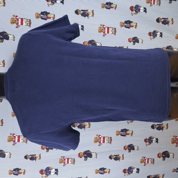 Polo Ralph Lauren navy blue & white rider casual preppy textured LG t-shirt - Picture 3 of 6